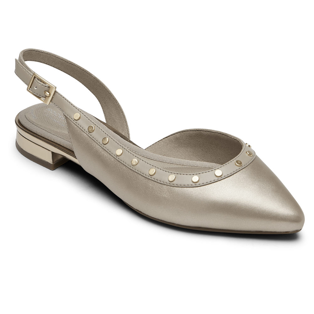 Rockport Womens Total Motion Zuly Studded - Slingback Grey - RXM189562